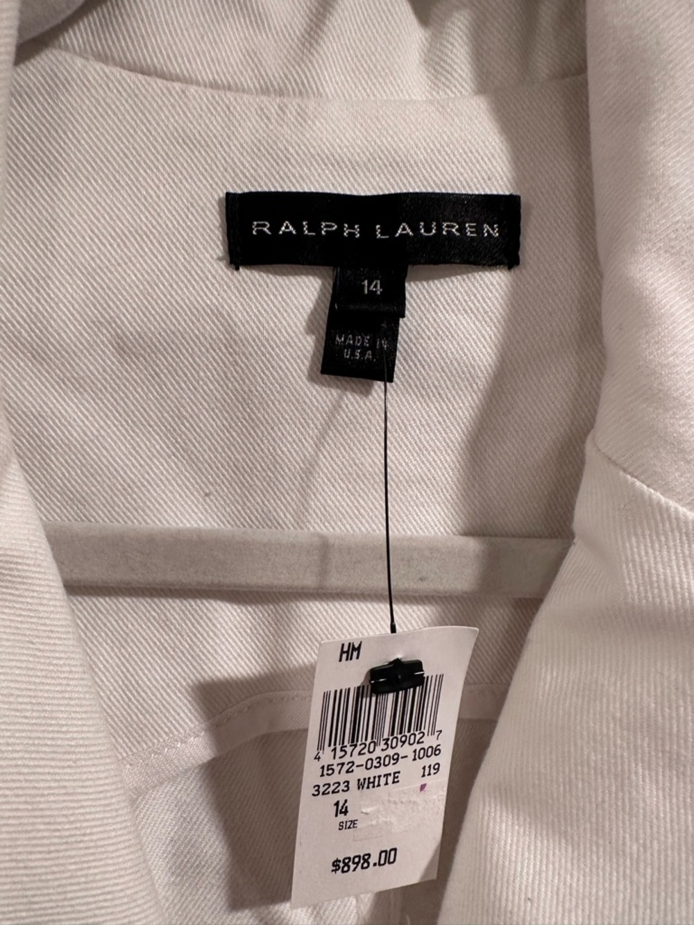 Polo Ralph Lauren White Nautical Cotton Blazer Gold Anchor Buttons Size 14 NWT - Picture 2 of 16